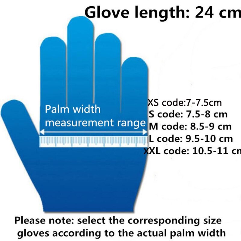 Latex Gloves Disposable 100pcs Black Nitrile Gloves XS/S/M for Household Cleaning Drawing Kitchen Washing Work Protective Gloves