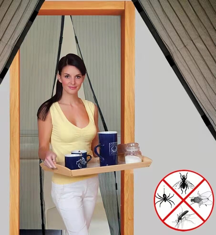 Spsil Market Mosquitera Puerta Magnetica,Cortina Mosquitera Para Puertas con imán cierre magnético Automático.tamaño:90x210cm 120x220cm,140x240cm,Envio de España