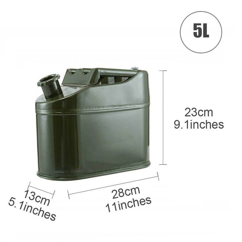 5l 10l bil transportabel benzin tønde suv motorcykel trehjulet cykel beholder benzin diesel brændstof tank dåse metal jern legering olie tromle: 5l