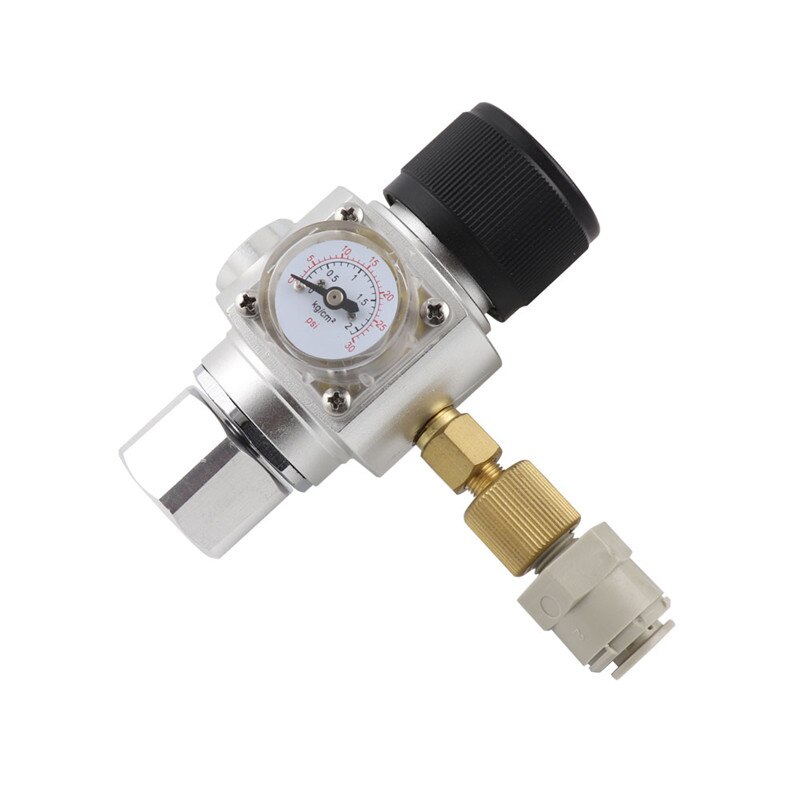 Beer Keg Charger CO2 Dispenser 0-30PSI Mini Gas Regulator Soda Adapter 3/8" to Tr21.4 Gas Ball Lock Disconnect for Homebrewing
