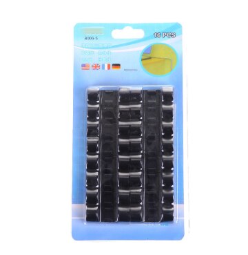 20 stücke Finisher Draht Klemme Hause Ätherisches Draht Selbst-Adhesive Organizer Kabel Clip Verschluss Halter Telefon Linie Schnalle Clips: Black 16pc