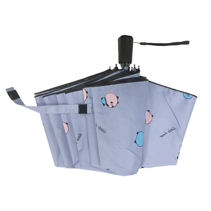 Regen Regenschirm Falten Sonnenblumen Regenschirm Kreative Silber Kleber Sonnenschutz UV Schutz Sonnenschirm Ultra Licht Regenschirm: Blau