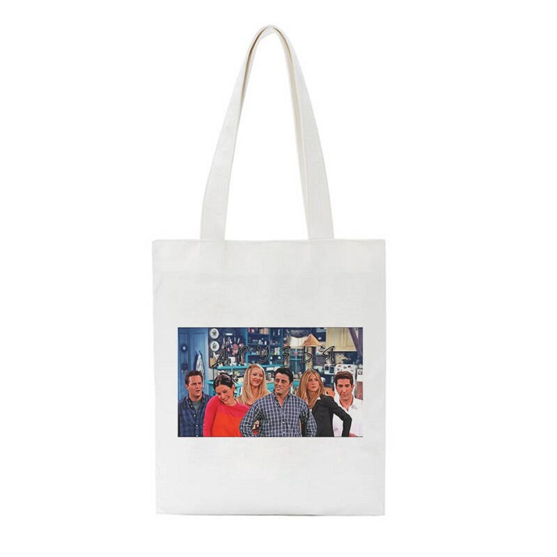 Friends tv-show schoudertassen cartoon boodschappentas harajuku casual dames tas portemonnee grote handtas street ins crossbody tas: 8