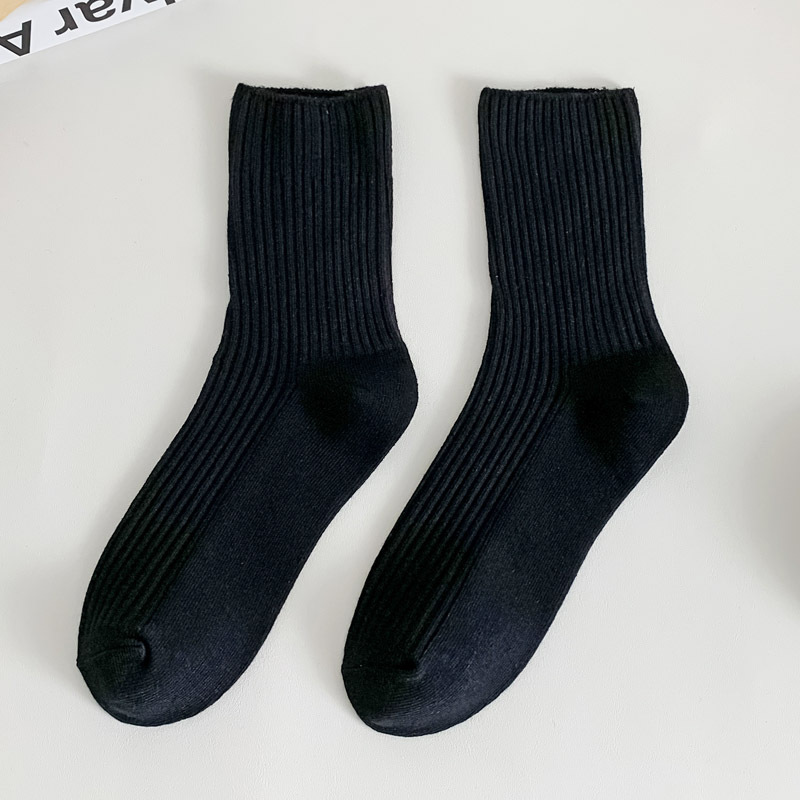 Effen Kleur Sokken Mid Tube Gebreide Japanse Koreaanse Losse Lange Kousen Meisje Ins Retro Zachte Mode Trend Lente Herfst Sokken: hei-se