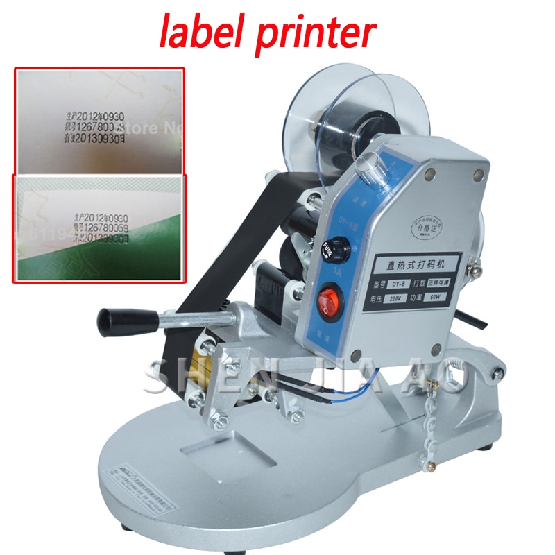 DY-8 Portable Label Printer Machine 220V Manual Foil Stamp Date Coder Ribbon Coding Machine 130W Label Printer Machine 1PC