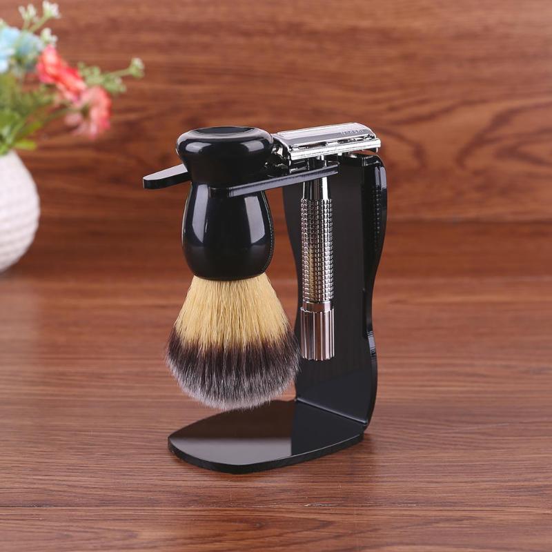3 In 1 Shaving Soap Bowl +Shaving Brush+ Shaving Stand Bristle Hair Shaving Brush Men Beard Cleaning Tool Top