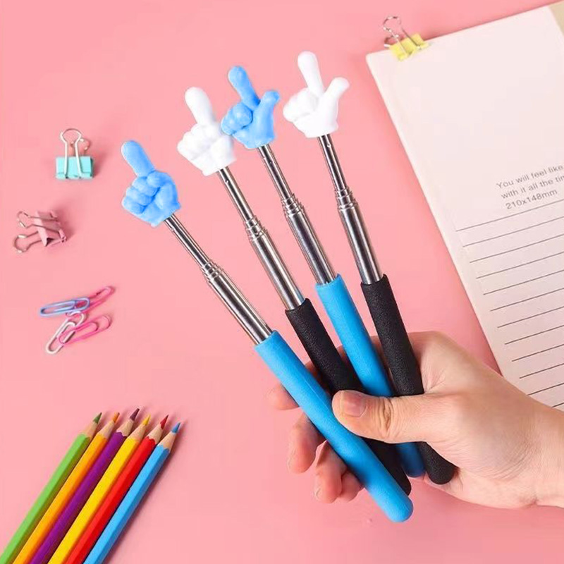 1pPointer dedo palos de lectura de acero inoxidable lectura telescópica dedo material didáctico para profesores puntero dedo palo