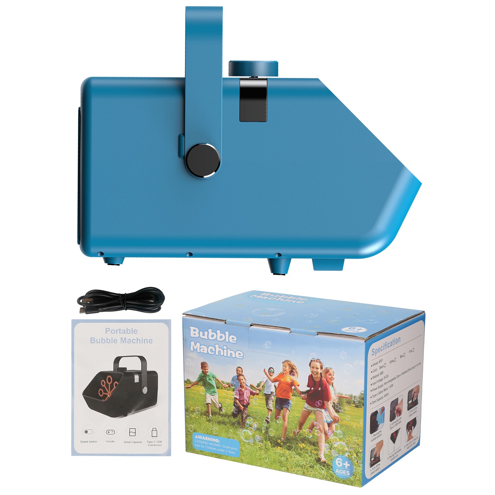 Bubble Machine Automatic Bubble Blower Bubble Maker Portable 2 Speeds for Parties Weddings Birthdays Outdoor Indoor Use: BL