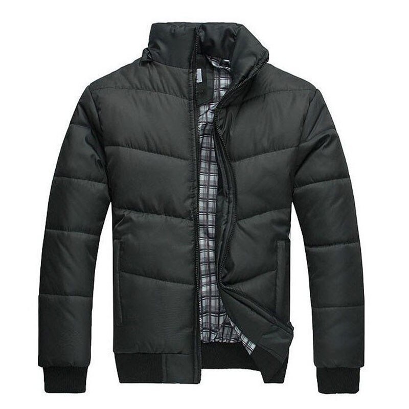 Men Black Hooded Keep Warm Padded Down Jacket Winter Outdoor Thremal Overcoat Outwear Windbreaker Hiking Camping Skiing Coat