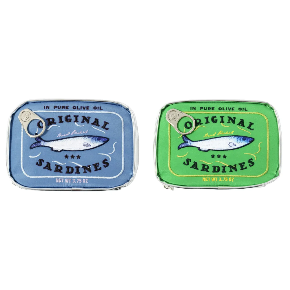 Bolsa de cosméticos bonita con forma de latas de sardinas, paquetes divertidos, bolsa de aseo portátil creativa, bolsas de maquillaje pequeñas y suaves con cremallera a la: Borgoña
