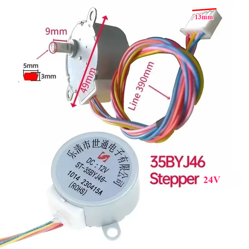 35BYJ46 Stepper Motor DC 5V 12V 24V Permanent Magnet Gear Small Stepper Motor Humidifier Repair: Beige