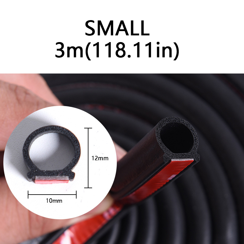 D Shape Car Door Waterproof Weatherstrip Strip Car Rubber Strip Seal Epdm Auto Rubber Door Seals For Car Exterior Parts: WHITE