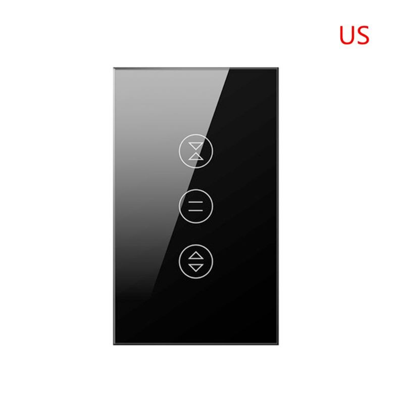 WiFi commutateur de rideau intelligent pour volet roulant électrique ue/US interrupteur minuterie réglage E7CD: balck US