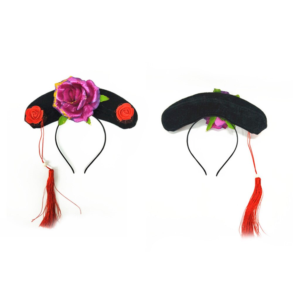 1pc Traditional Qing Dynasty Princess Hat Royal Crown Cap Performance Prop for Kids Adults
