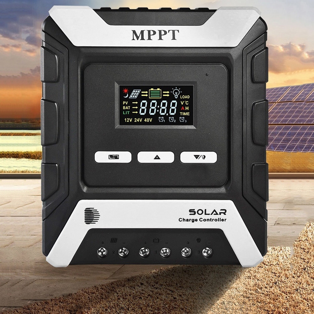 Solcelleladerkontroller 10a 20a 30a solcellepanelregulator ladeutladningskontroller til hjemme pv system 12v/24v/48v