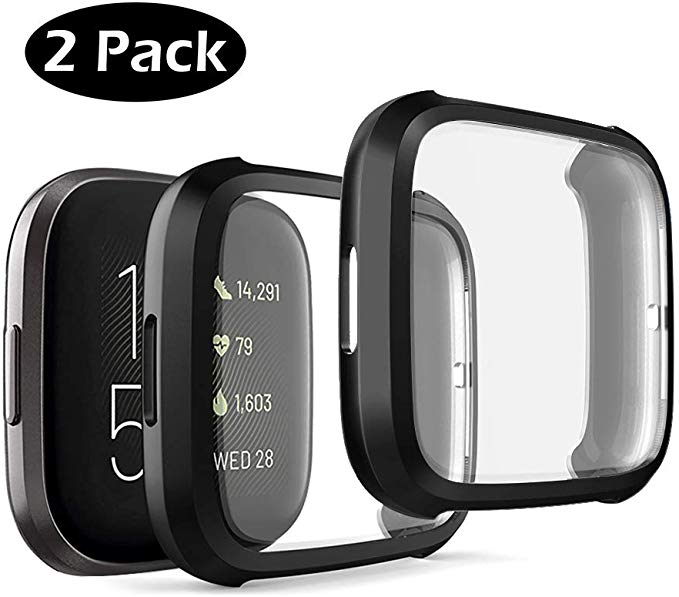 2pack Soft Tpu Case for Fitbit Versa 2 versa Band Waterproof Watch Shell Cover Screen Protector for Fitbit Versa 2: 7