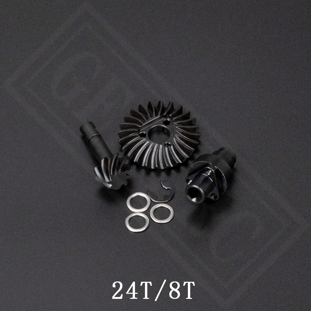 Zware Bevel Spiraalvormige Overdrive Gear 24/8T 27/8T 30/8T 33/8T Achteruit Gear voor 1/10 RC Crawler SCX10 II AR44/45 Capra As