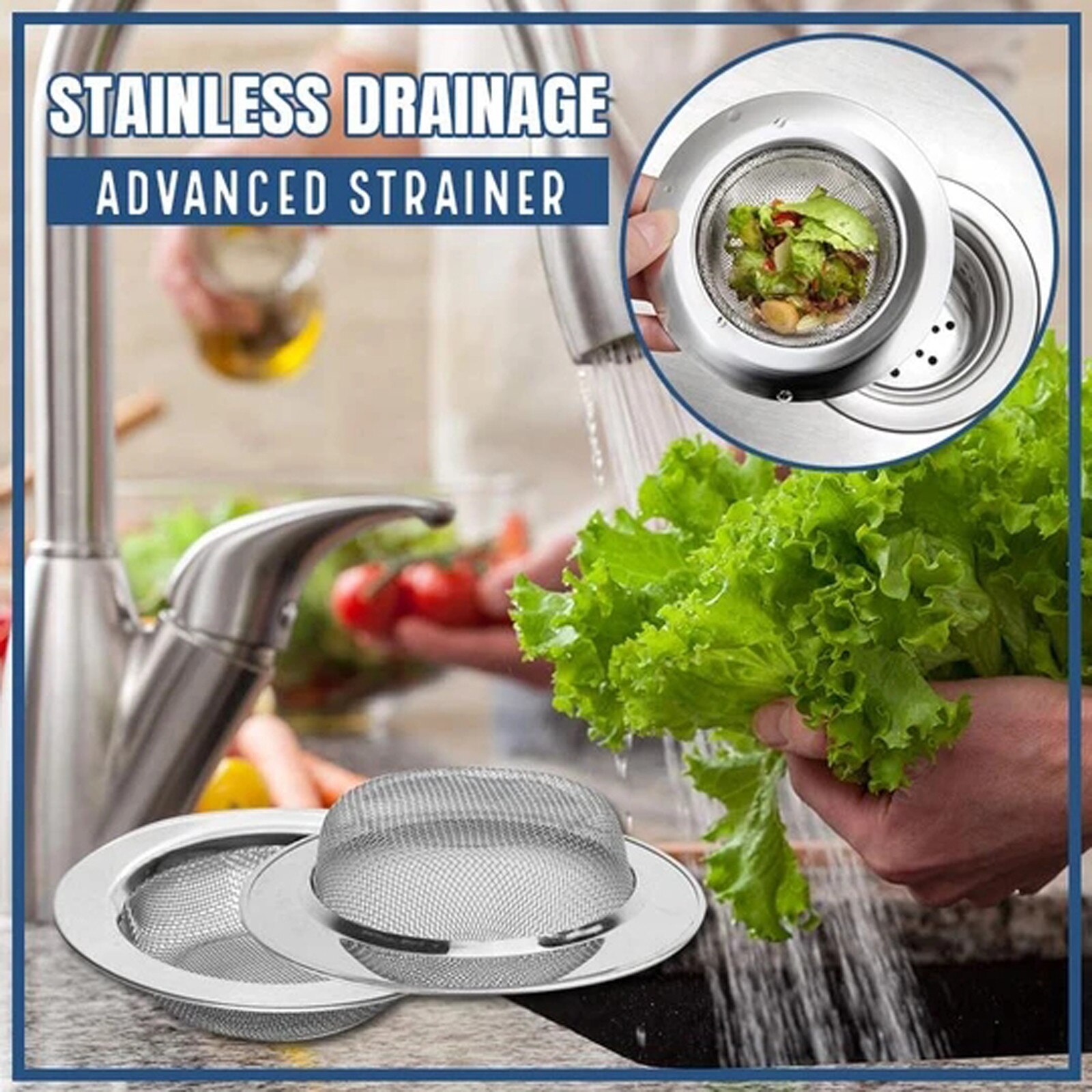 Stainless Steel Bathtub Hair Catcher Stopper Shower Drain Hole Filter Trap Kitchen Metal Sink Strainer To Prevent Clogging #3s