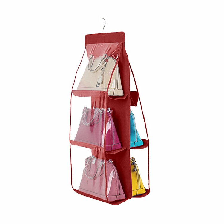 6 Pocket Handtas Opslag Opknoping Zakken Duurzaam Deur Mode Backbag Opbergtas Hoge Home Benodigdheden Kast Rek Hangers: Chinese red