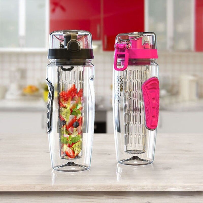 1000ml fruit infuser waterfles bpa-vrij plastic sport detox gezondheid aardbeienmelk waterflessen