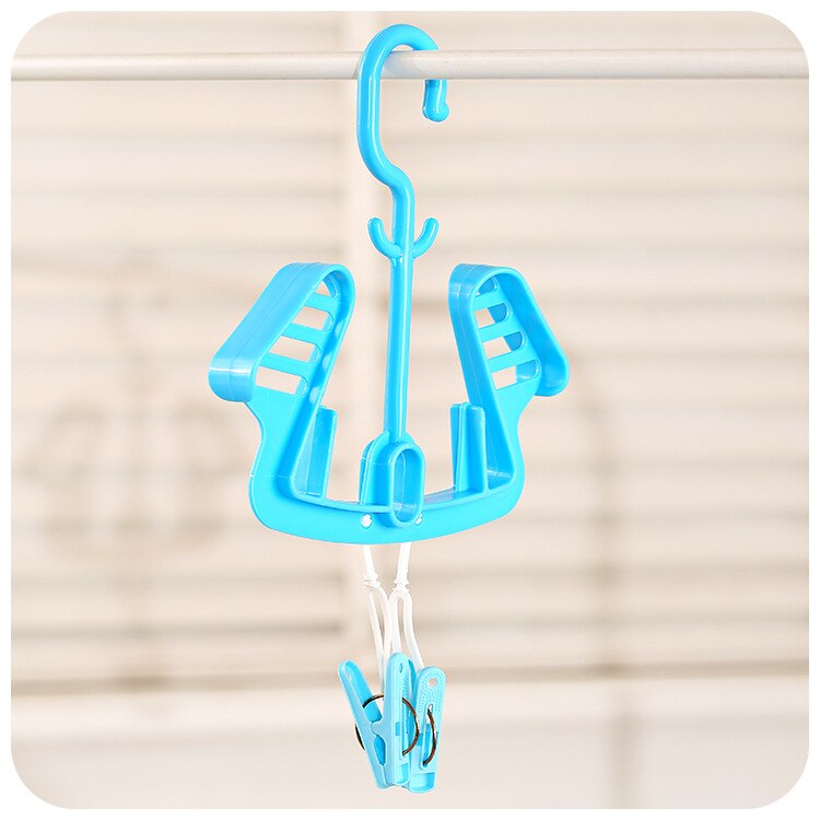 Multifunctionele droogrekken Thuis essentieel Multifunctionele Opvouwbare hang Drogen schoenenrek hanger 5ZCF179: Blauw