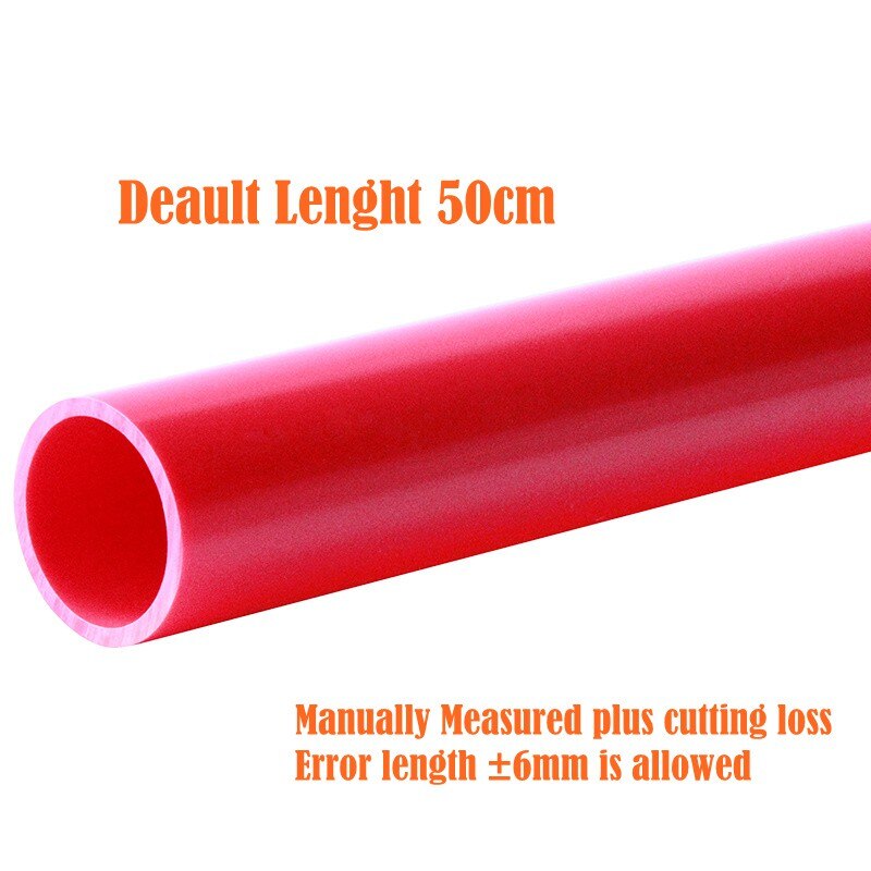 2pcs 50cm O.D 20~50mm Red UPVC Pipe Aquarium Water Supply Pipe Irrigation Fish Tank PVC Pipe Drainpipe Water Tube