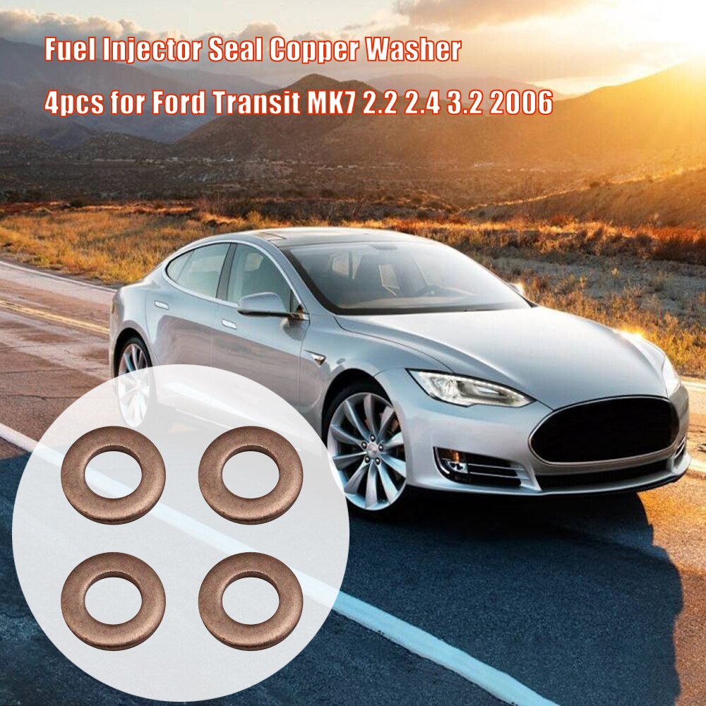 Fuel Injector Seal Copper Washer 4pcs for Ford Transit MK7 2.2 2.4 3.2 2006 Copper Washer