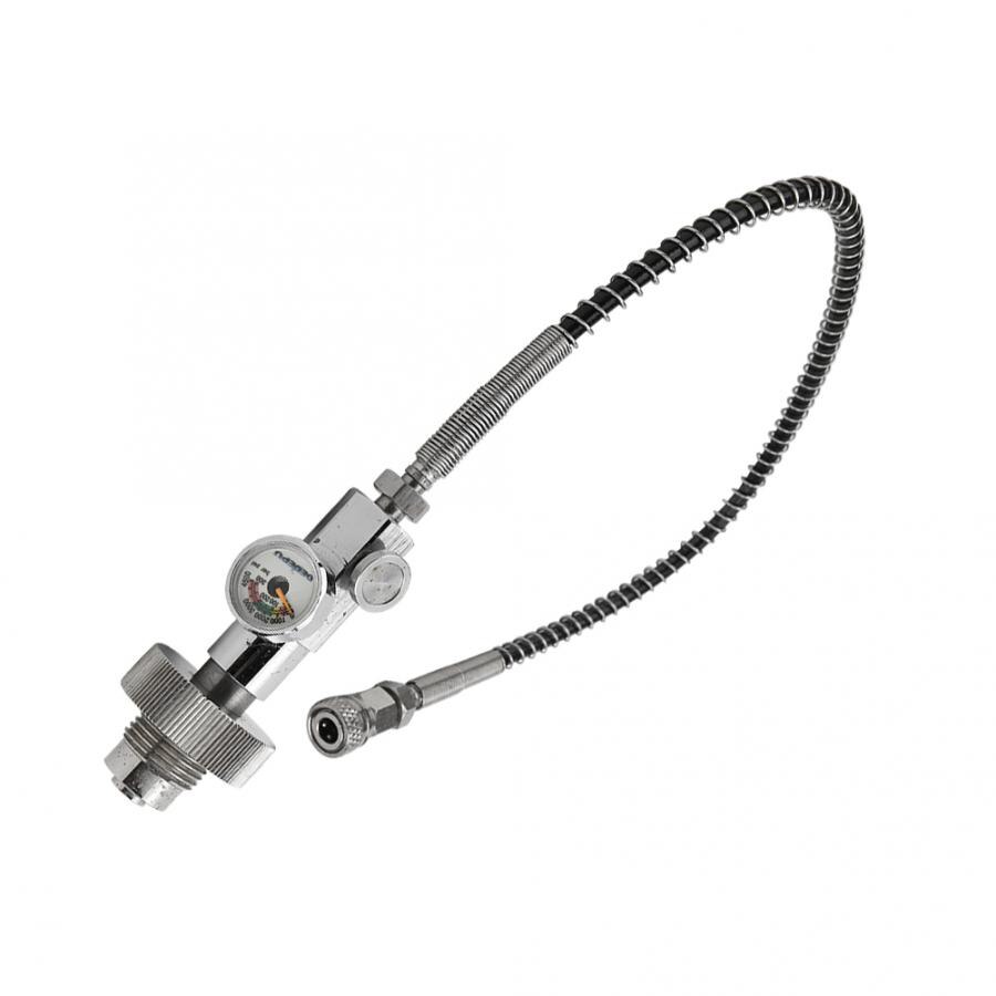 Dykking oksygen tank ventil høyt trykk gass fylle kryss ventilhode lysende trykkmåler dykking utstyr 54cm luftveier