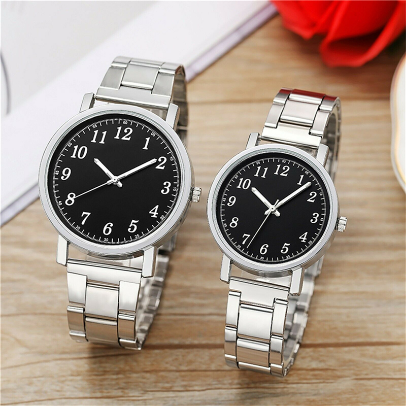 Stijl Stalen Band Paar Horloges Vrouwen Mannen Quartz Horloge