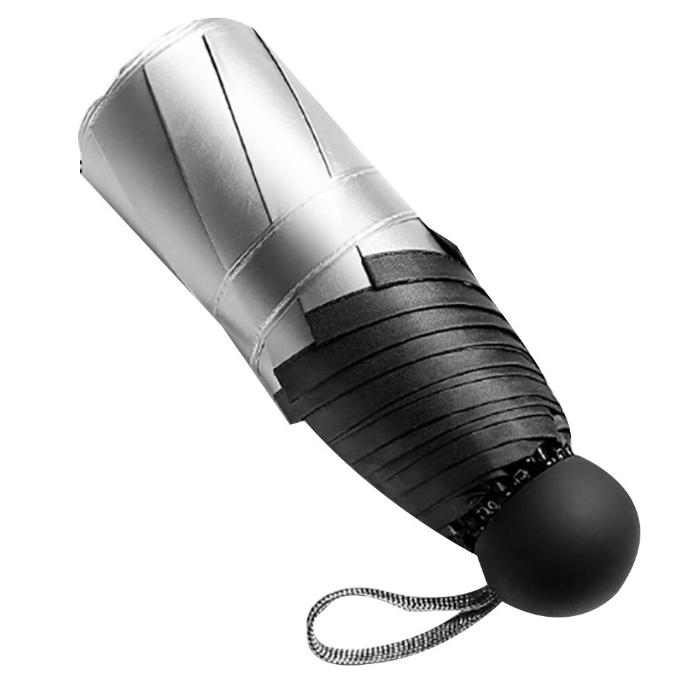 Portable Foldable Ultra Light Rain Sunlight Umbrella Travel Mini Pocket Parasol Sunlight Umbrella Mini Parasol Umbrella Umbrella: Black