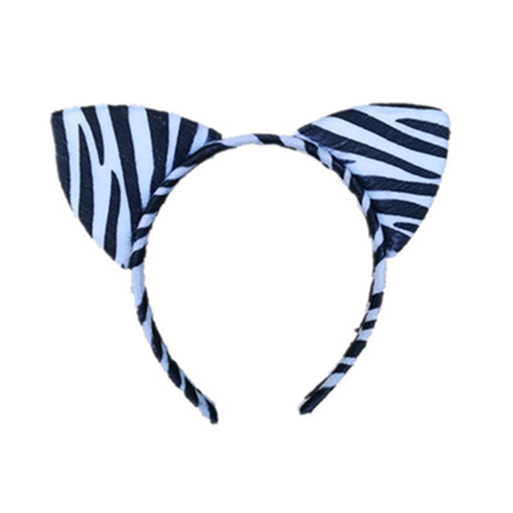 Nowe mody odzieży damskiej krótki pluszowy tygrys lampart opaska z uszami kota opaska robić włosów na imprezę Cosplay akcesoria robić włosów gorąca sprzedaż Dropshippin: Jasny fiolet