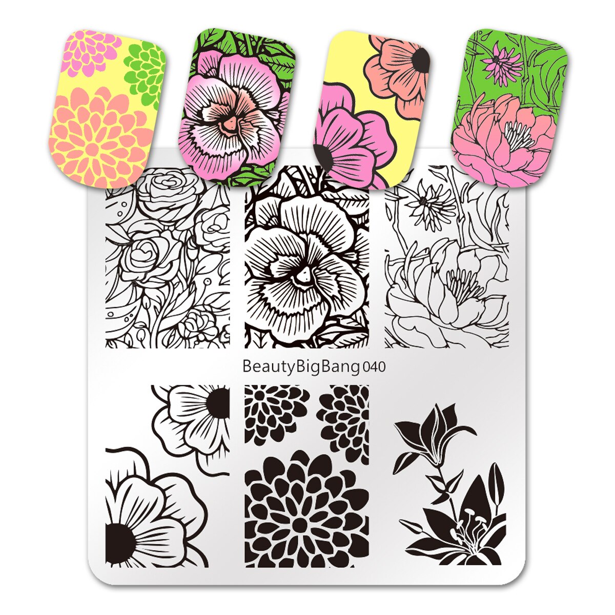 BeautyBigBang 6CM Nail Stamping Plates Striped Cute Cat Image Stainless Steel Template Nail Art Stamp Plate 041: 40