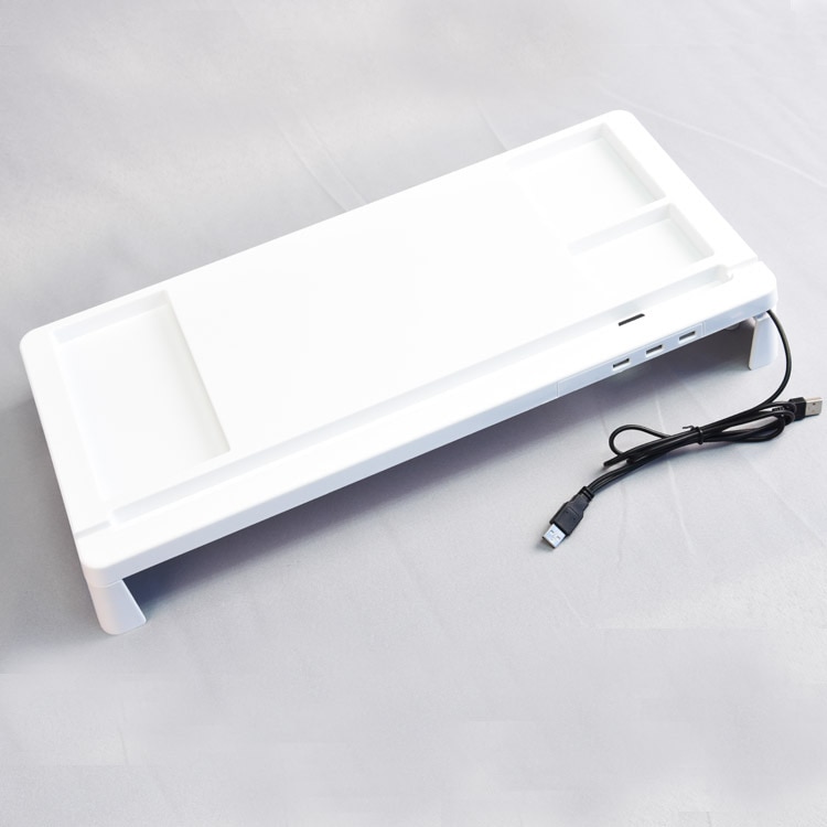 Desktop computer display support desktop simple storage and finishing rack with USB