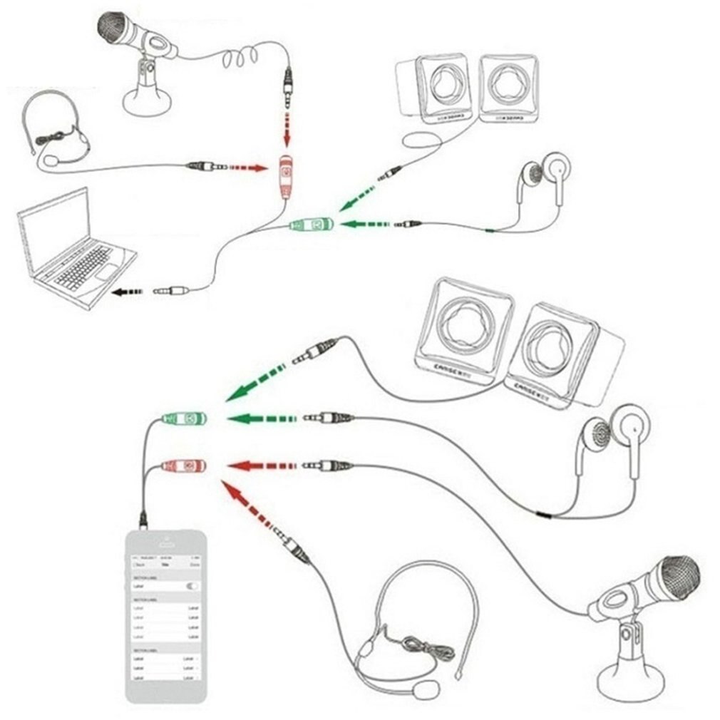Mobile Phone Microphone 3.5mm Jack Plug Portable Condenser With Studio Voice Sing Wired With Earphone