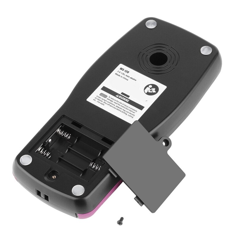 Fijnheidsmeter metalen en non-ferro metalen koper hout wisselstroomkabel knipperend led-lampje en pieptoonindicatie wanddetector