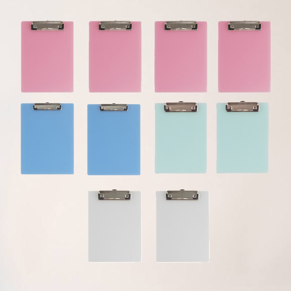 10pcs Clipboard Paper Holder Writing Memo Folders Clip Hardboard Profile Clip Board for Classrooms