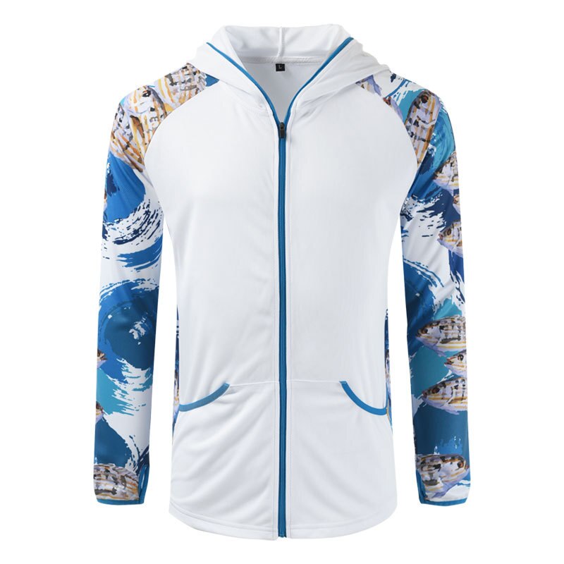 Camisa de pesca con protección solar para hombre, sudadera transpirable de secado rápido con capucha, protección UV para exteriores, ropa de verano: 3 XL