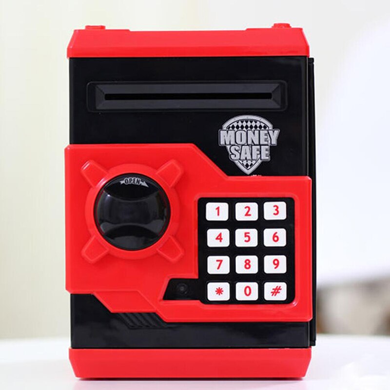 Nieuw Spaarpot Mini Atm Spaarpot Elektronische Wachtwoord Kauwen Coin Cash Storting Machine Cadeau Voor Kinderen kids-Blauw