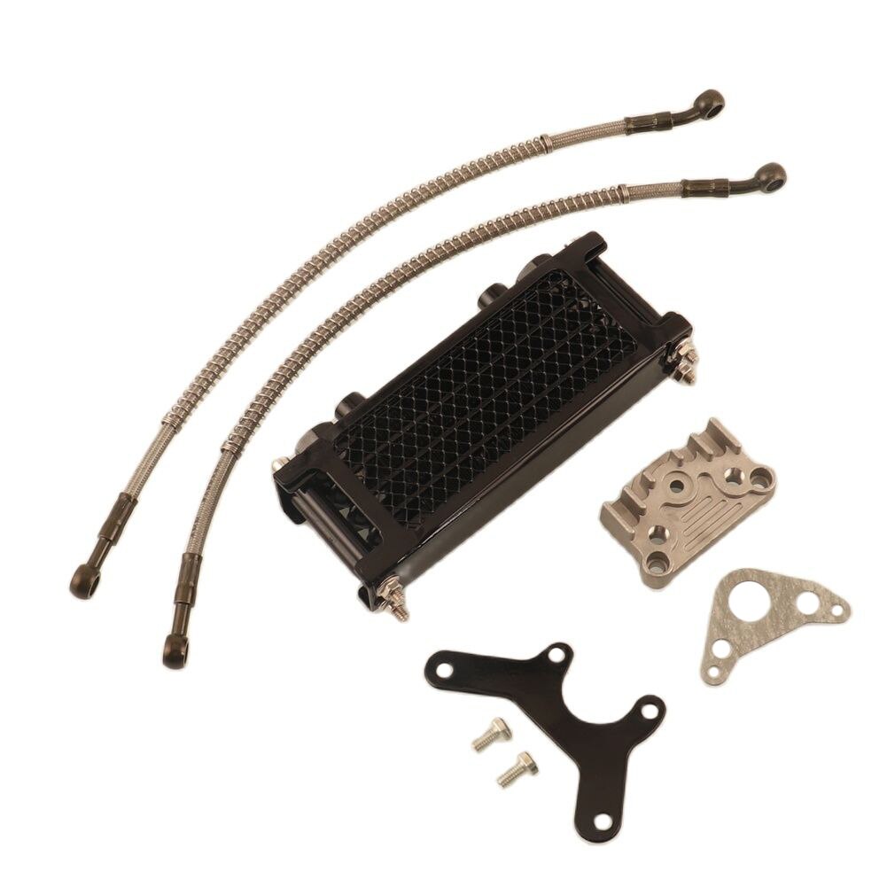 Motorcycle Oil Cooling Cooler Radiator Oil Cooler Set For 125 140cc Dirt Bike Monkey Bike DAX Pocket Bike ATV Motor: black B
