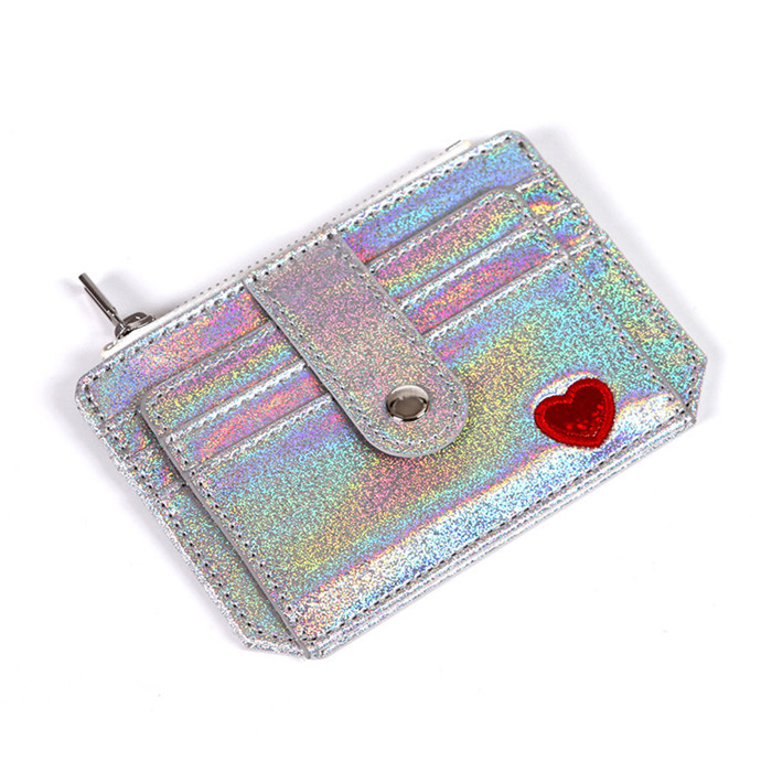 Bank Credit Card Holder Card Cover Women Card Bags Cute Cactus Card Case Keeper Kids: Silver