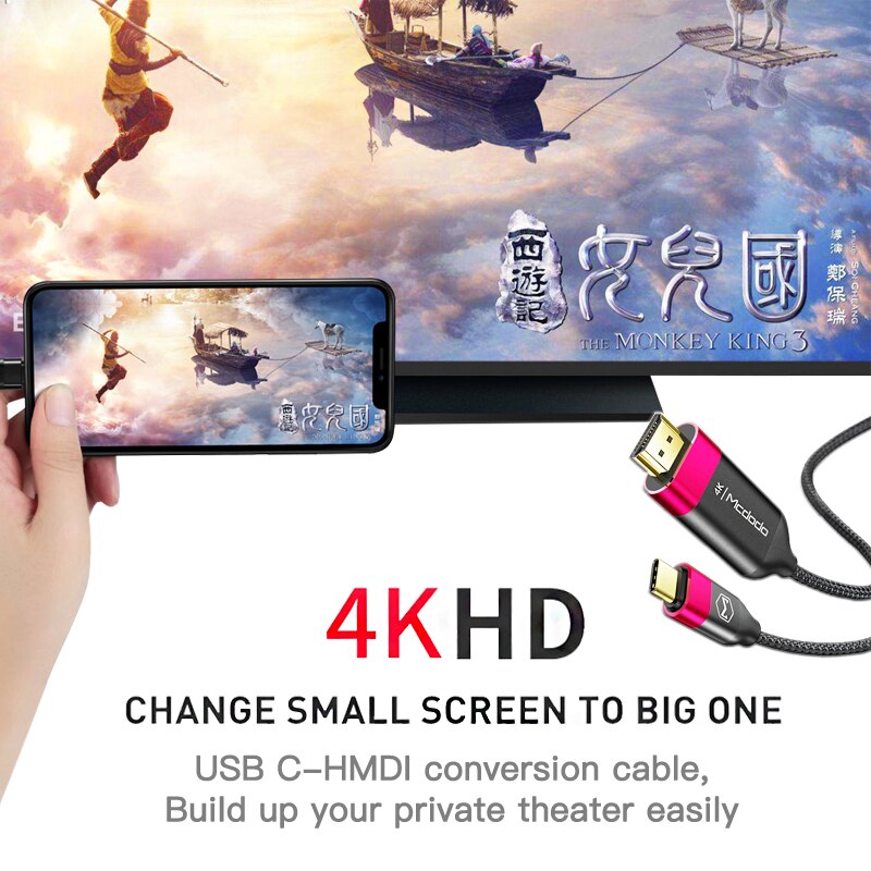Mcdodo Usb C Hdmi 4K Hd Audio 2M Kabel Type C Naar... – Grandado