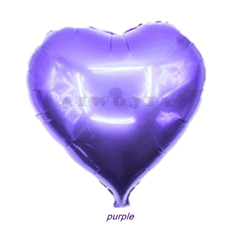 5 stk 10 tommer hjerteballoner bryllupsdekoration folieballoner oppustelig bold til fødselsdag bryllupsfest ballonforsyning 5z: Lilla