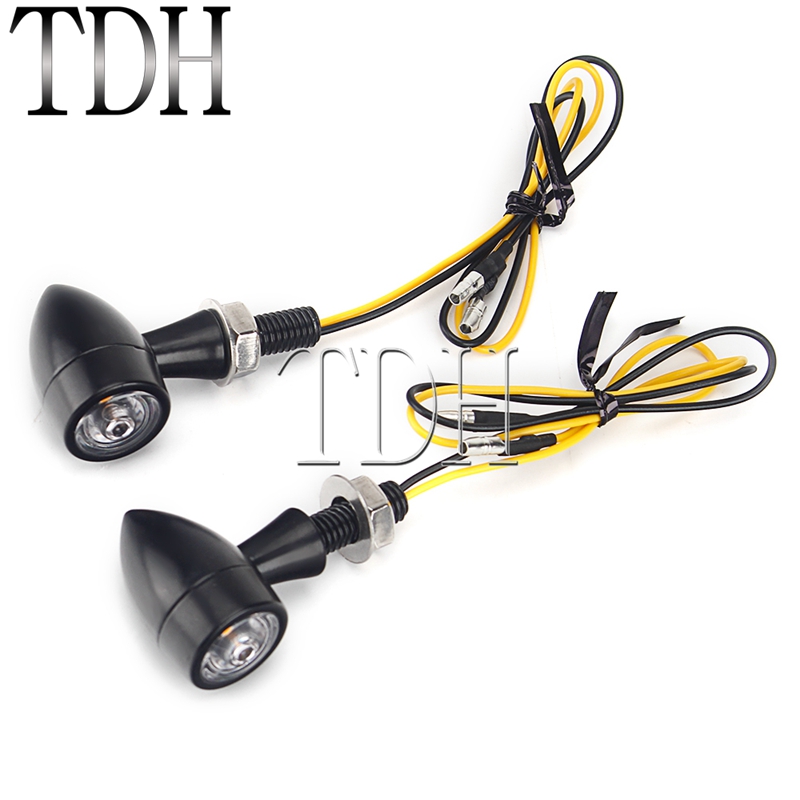 Motorbike Retro Classic Cafe Racer LED Turn Signal Light Blinker Lamp E24 Mini Bullet Indicator M8 Bolt for Harley Scrambler