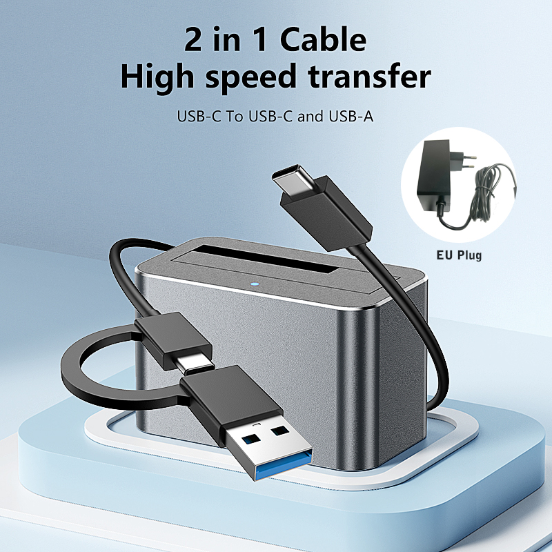 Blueendless 2.5/3.5 Inch SAS/SATA Hard Disk External Case Sata to USB 3.0 Hdd Docking Station Hdd Caddy Sata Hdd Case hdd box: Gold