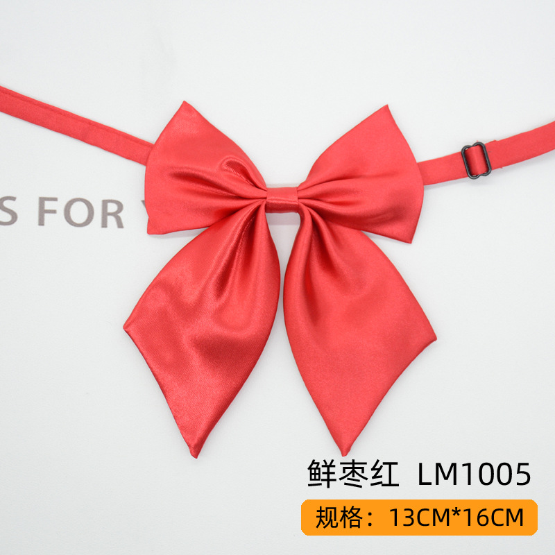Women Bowties Solid Color Large Bowknot Simulated Silk Butterfly Necktie Shirt Accessories Event Performance Bank Hotel Bow Ties: ROYAL BLUE