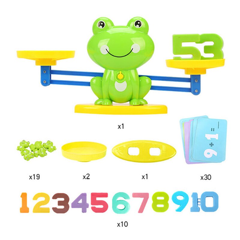 QWZ Montessori Math Animal Figure Digital Balance Scale Toy Educational Balancing Scale Number Board Game Kids Preschool Toys