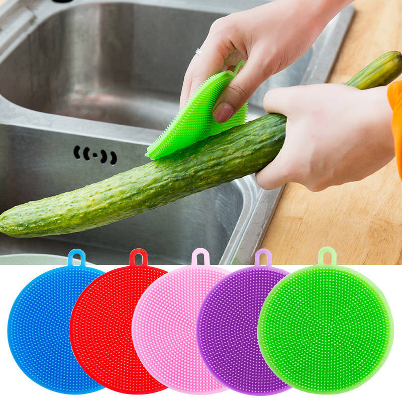 5Pc Keuken Accessoires Siliconen Afwasborstel Kom Pot Pan Wassen Cleaning Borstels Koken Tool Cleaner Spons Schuursponsjes