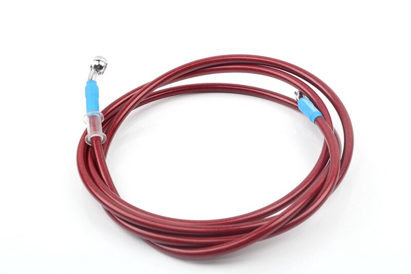 MOSDA Universal 400mm - 2200mm Motorcycle Hydraulic Brake Hose Line Cable 28 degrees 10mm Banjo Pipe Line Braided oil hose
