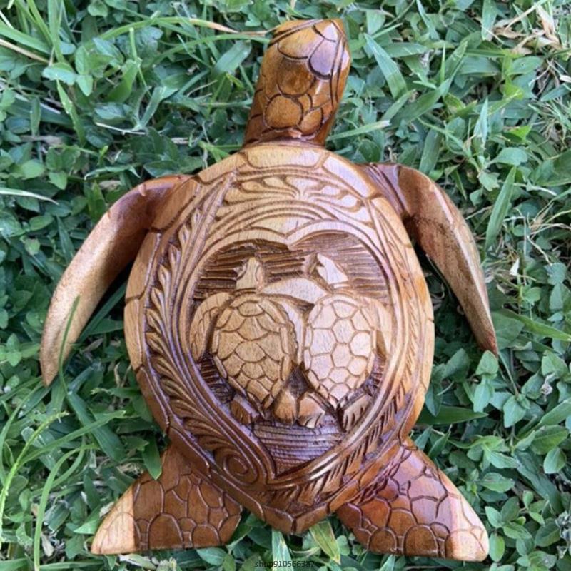 Carving Turtleback Turtle Shape Garden Statue Ornament Courtyard Sculpture Decoration Gardening Outdoor Decor