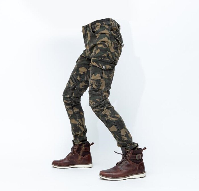 Pantalones vaqueros de camuflaje para hombre, equipo de protección para Moto, novedad de